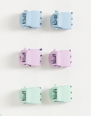 Madein 6 pack mini hair clips in pastel