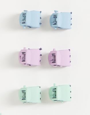 Madein 6 pack mini hair clips in pastel