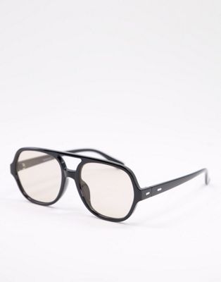 Madein – 70er-Kollektion – Sonnenbrille mit hellen Gläsern-Schwarz