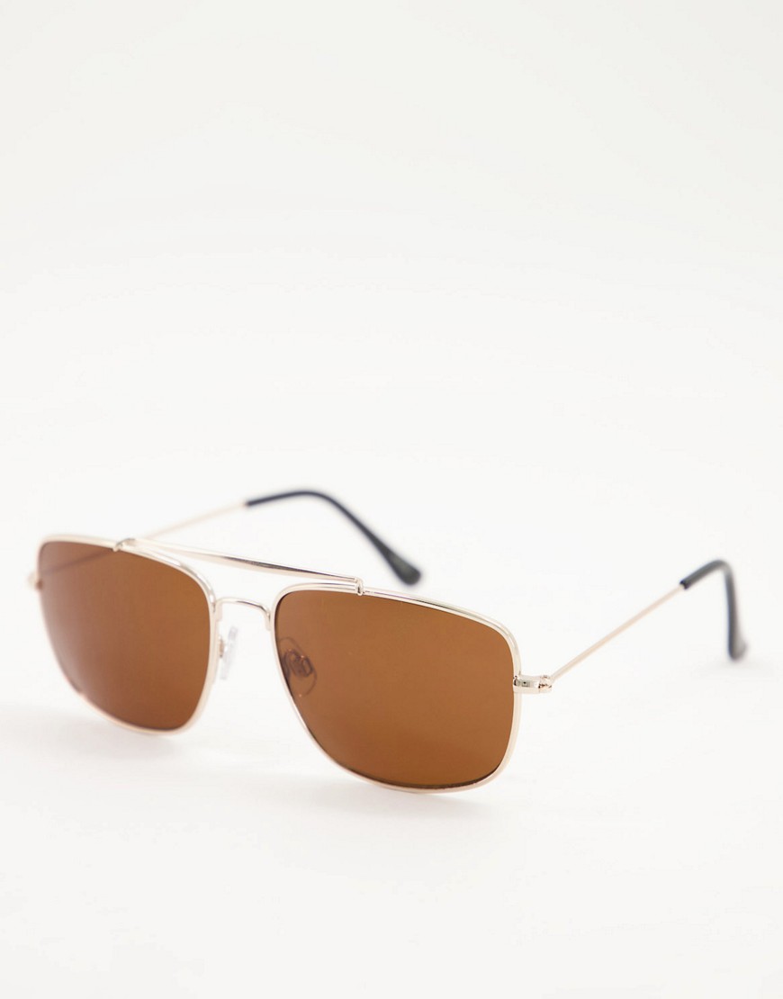 Madein. Madein 70s Collection Aviator Style Sunglasses-brown