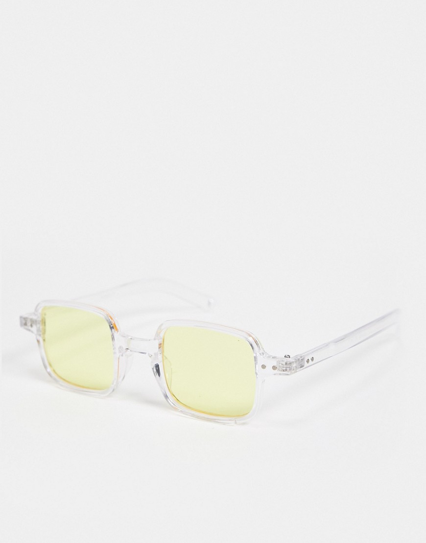 Madein 70s collection square lens sunglasses-Yellow
