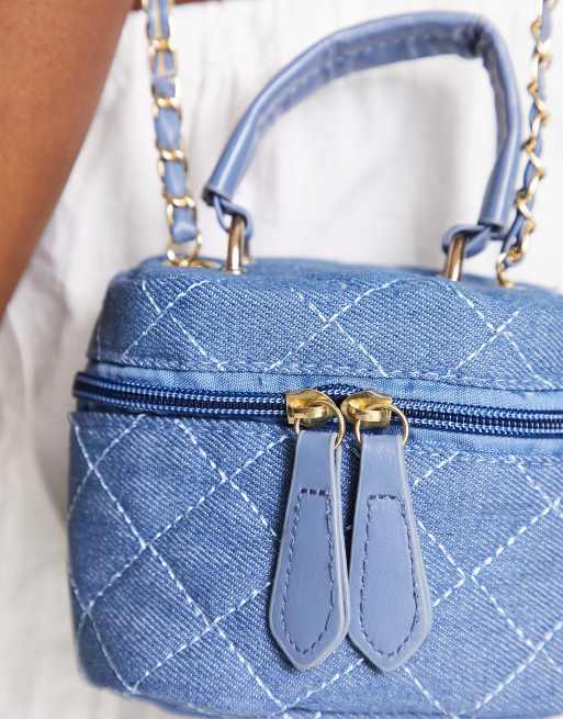 Madein. – Bardzo mała pikowana torebka crossbody z jeansu, 4 z 4