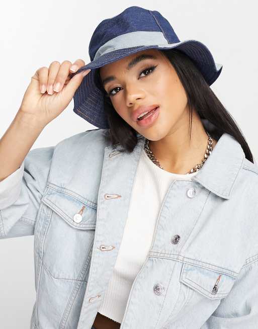Madein. - Bob en denim avec empiècements