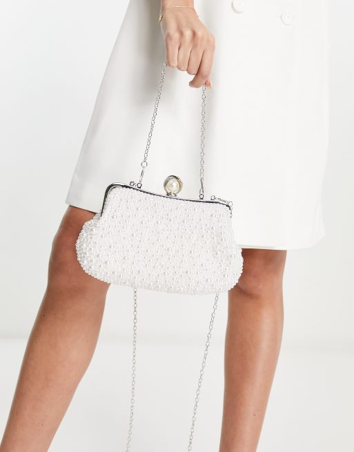 White shoulder clutch clearance bag