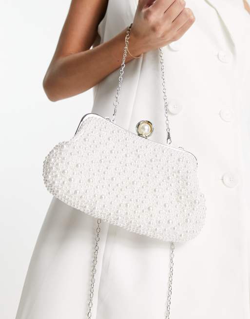 White on sale bridal clutch