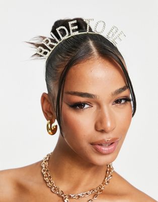 Madein bride to be diamante headband-Gold
