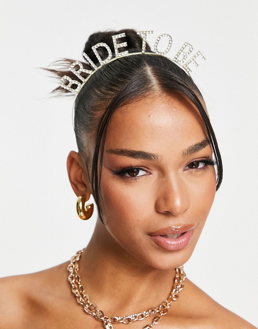 Madein bride to be diamante headband-Gold