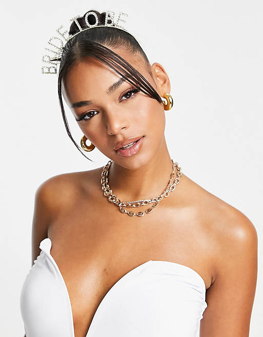 ethiek chrysant ruw Madein - 'Bride to be' haarband met diamantjes | ASOS
