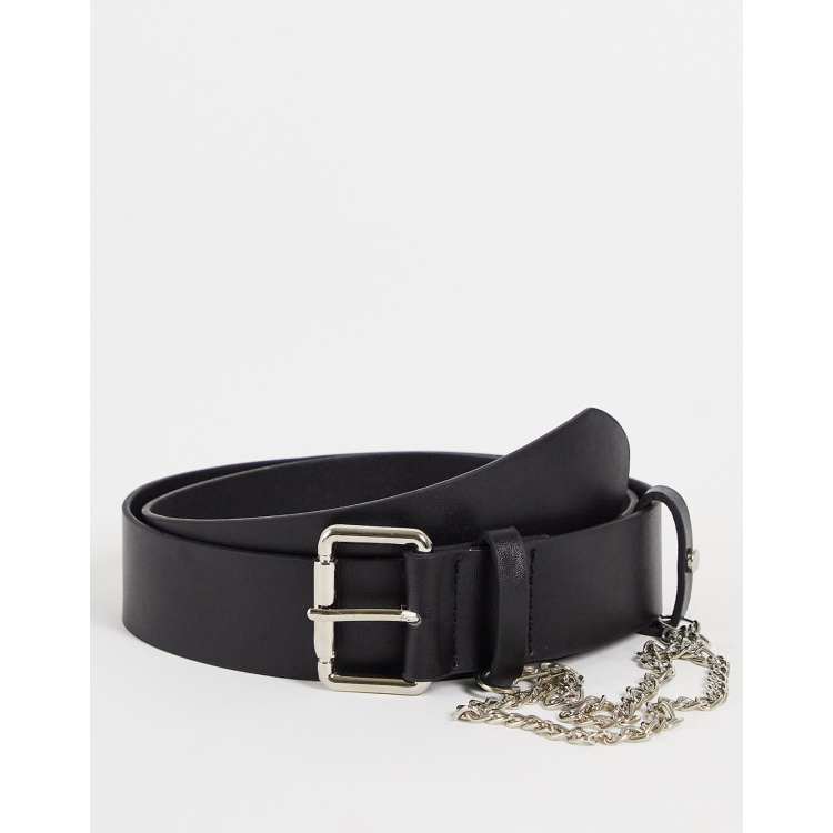 Belt with chain detail - Studio - Black