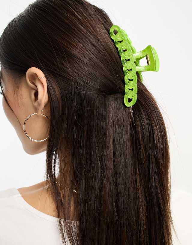 Madein chain hair claw clip in green