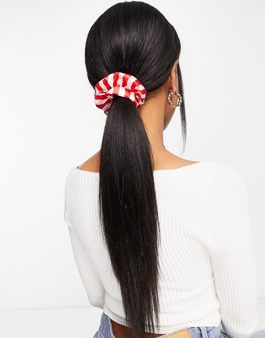Madein. Madein Christmas candy cane hair scrunchie-Red