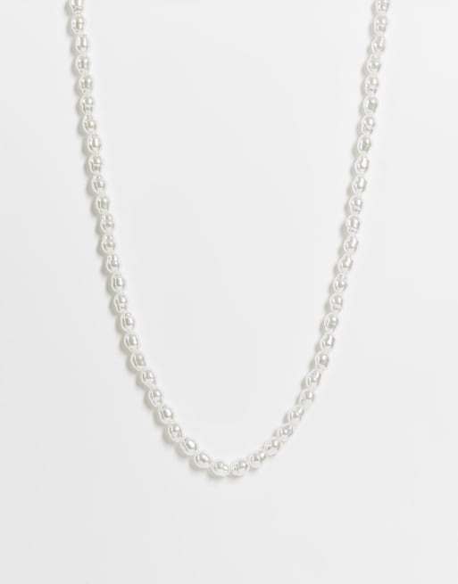 Madein. chunky faux pearl and hardware necklace