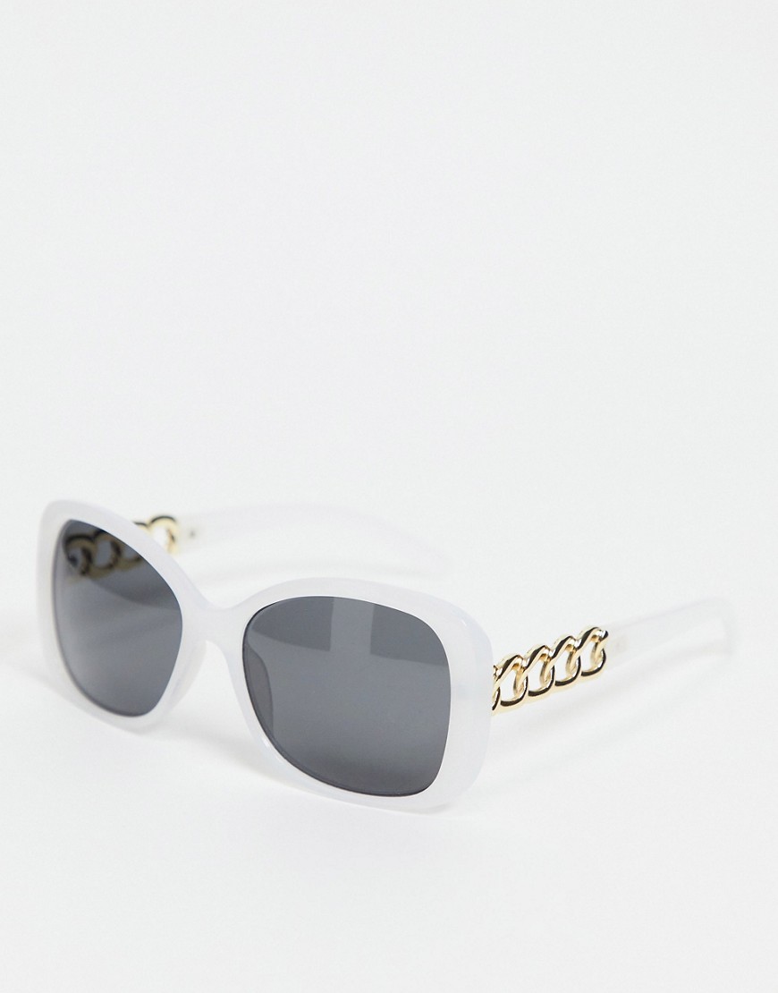 Madein. chunky frame round sunglasses-White