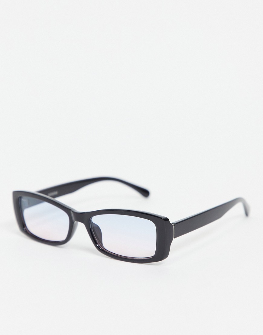 Madein. Chunky Slim Line Clear Lens Glasses-black