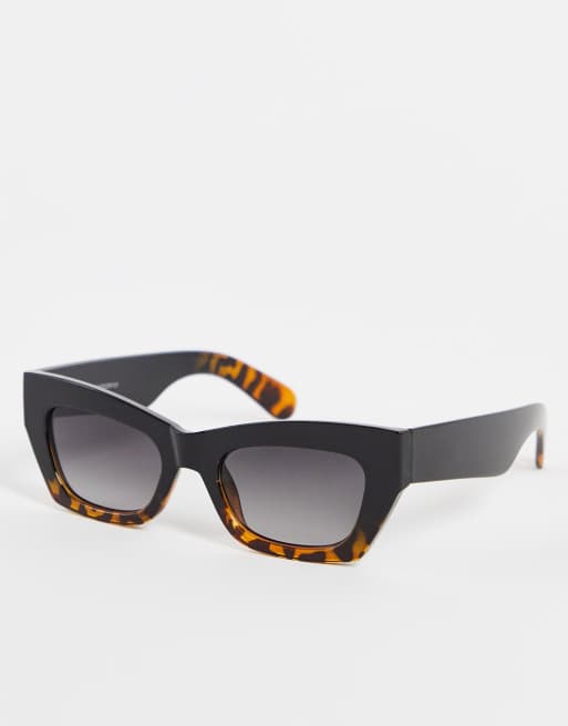 Madein chunky sunglasses in black and tortoise print