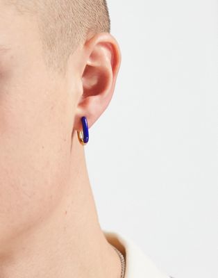 Madein. coated hoop earrings in gold and blue