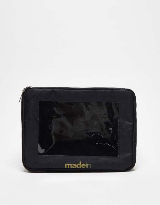 Madein – Czarna kosmetyczka z przezroczystą wstawką