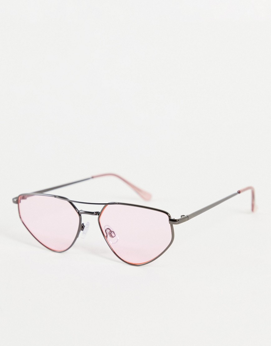 Madein. double brow aviator sunglasses-Pink
