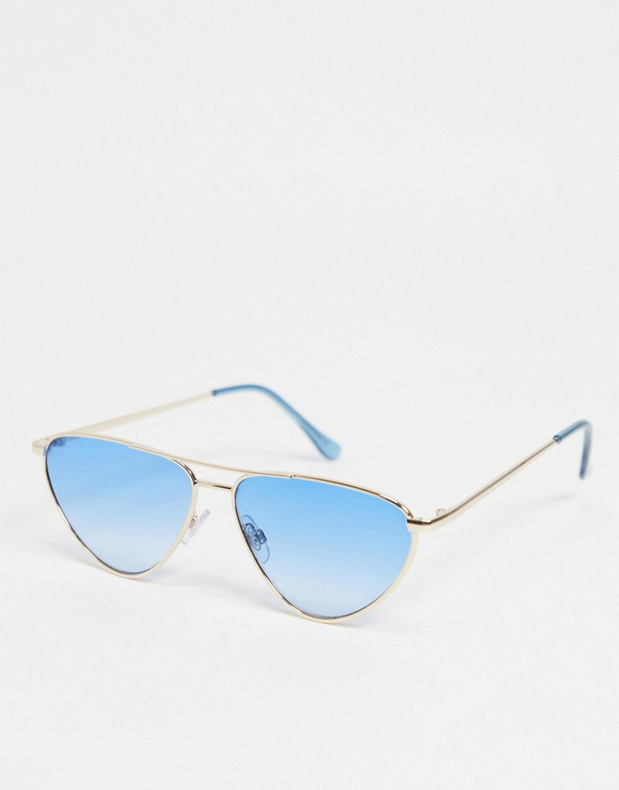 Madein. double brow aviator sunglasses-Blues