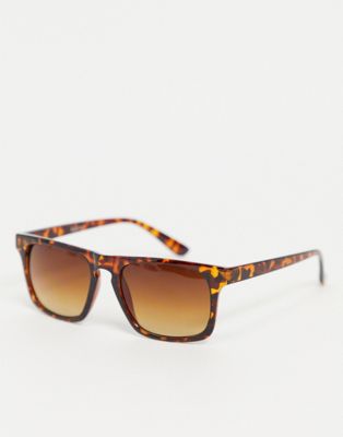 Madein. – Eckige Sonnenbrille mit Rahmen in Schildpattoptik-Braun