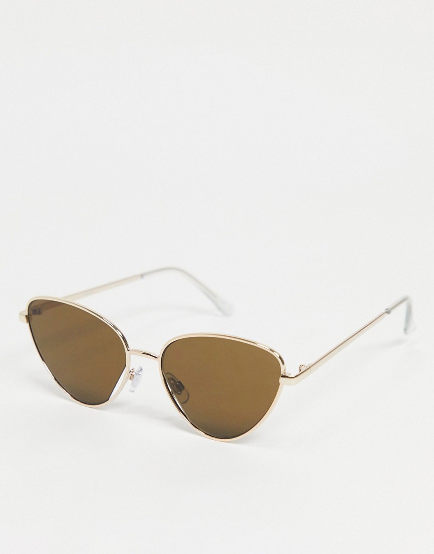 Madein. exaggerated cat eye sunglasses-Gold