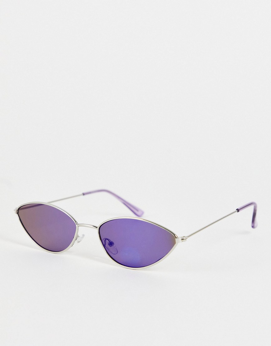 Madein. extreme cat eye sunglasses in blue-Silver