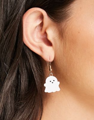 Madein. ghost earrings in white
