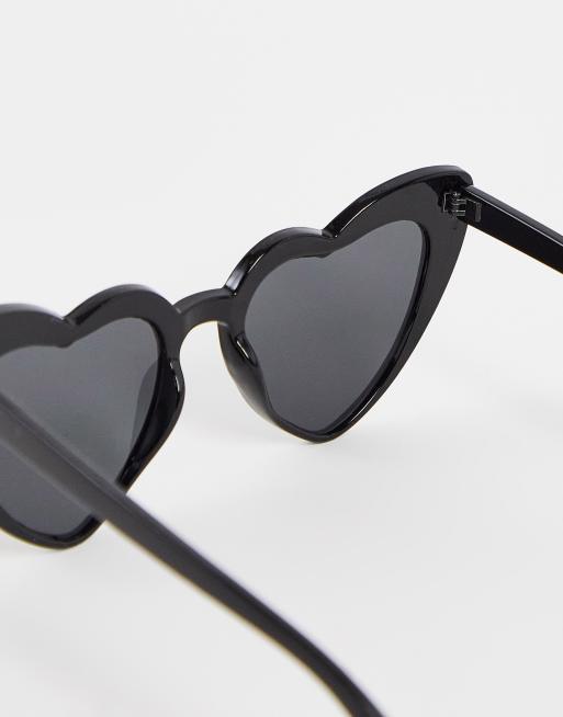 Madein heart frame sunglasses in black, 4 of 4