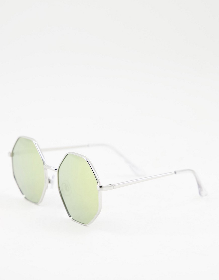 Madein. hexagon mirror sunglasses-Silver