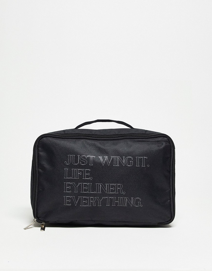 Just Wing It cosmetic bag in black