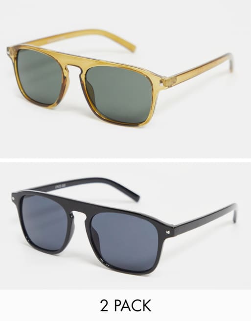Madein. - Lot de 2 paires de lunettes de soleil à pont droit