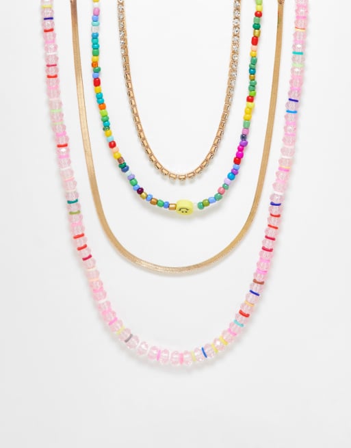 Madein - Lot de colliers de perles - Multicolore 