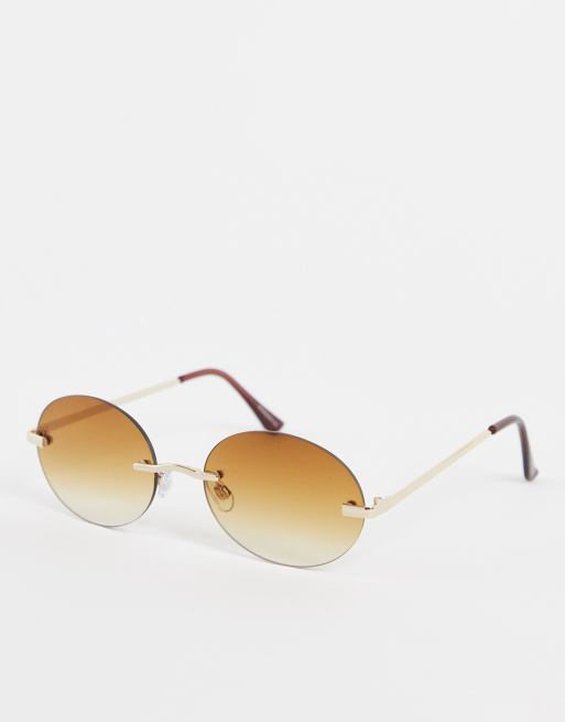 Madein. - Lunettes de soleil rondes - Marron transparent