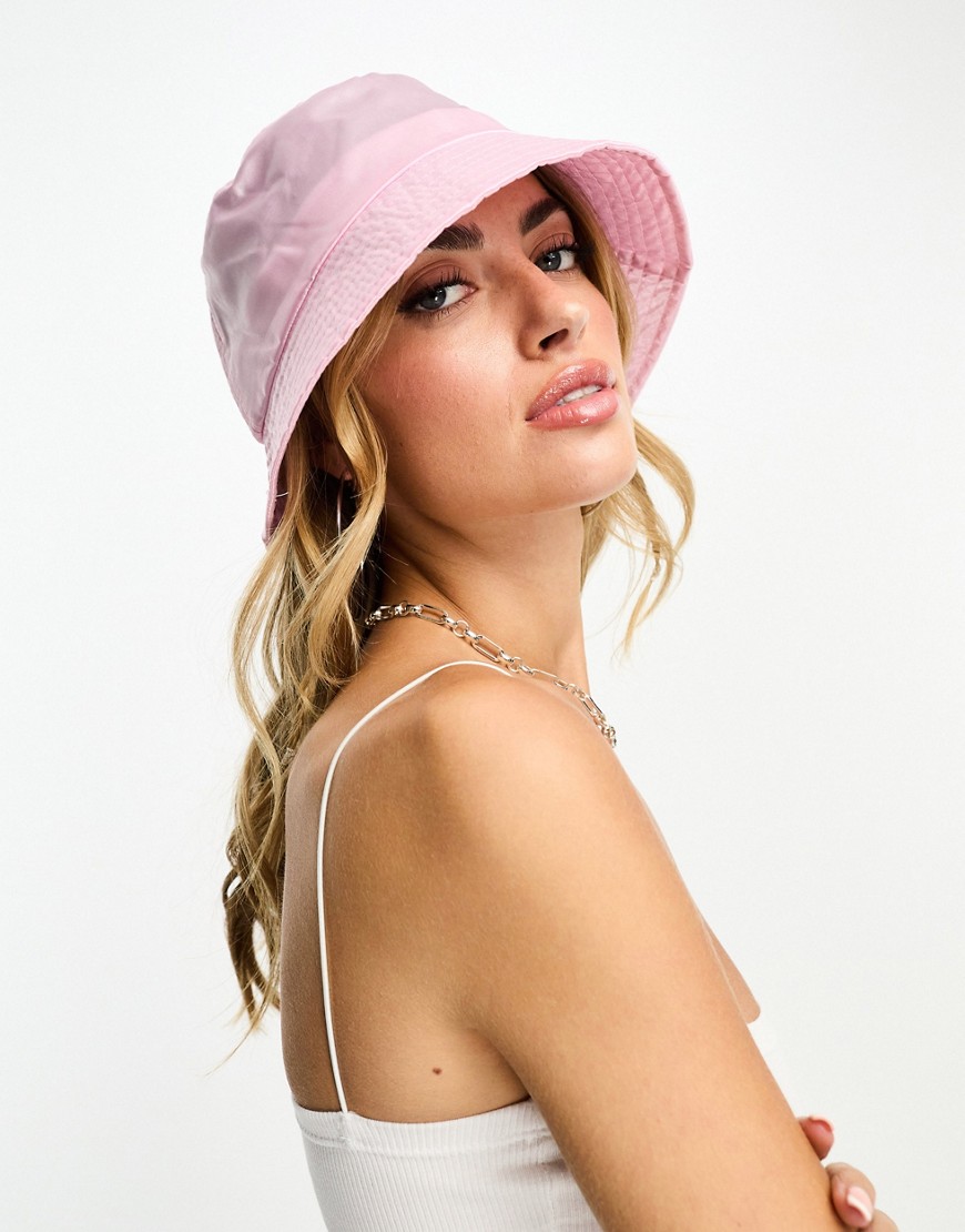Madein. matte satin bucket hat in baby pink