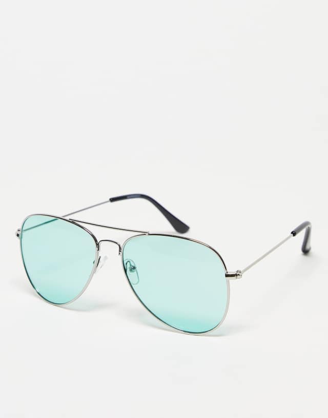 Madein metal frame aviator sunglasses in green