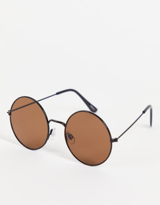 Madein – Okrągłe okulary przeciwsłoneczne z brązowymi cieniowanymi szkłami