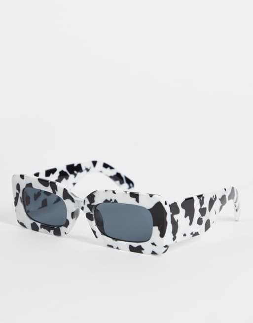 Madein. – Okulary przeciwsłoneczne oversize z oprawkami we wzór w krowie łaty