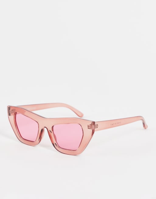 Madein – Okulary przeciwsłoneczne oversize z różowymi przezroczystymi oprawkami