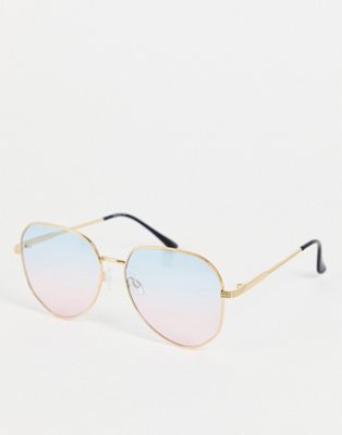 Madein. oversized round sunglasses in blue and pink gradient lens | ASOS