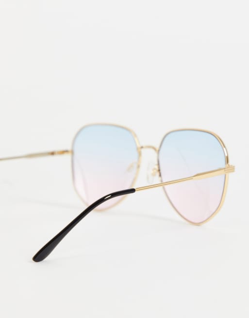 Madein. oversized round sunglasses in blue and pink gradient lens, 4 of 4