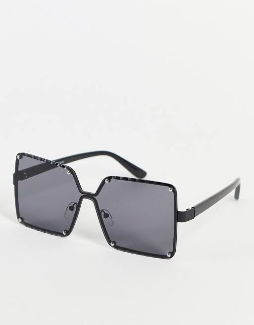 Madein Oversized Square Sunglasses In Black Asos