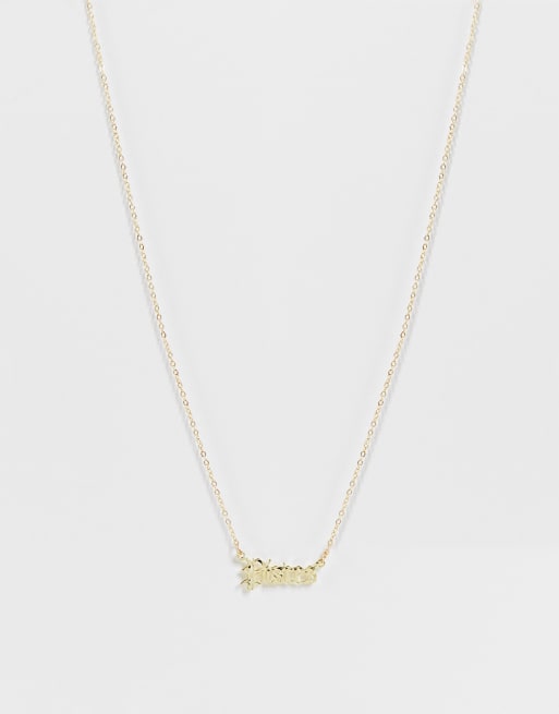 Madein Pisces horoscope script necklace in gold