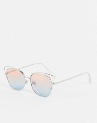 Madein cut out cat eye sunglasses in blue ombre lens