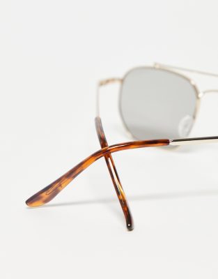 retro square aviator sunglasses