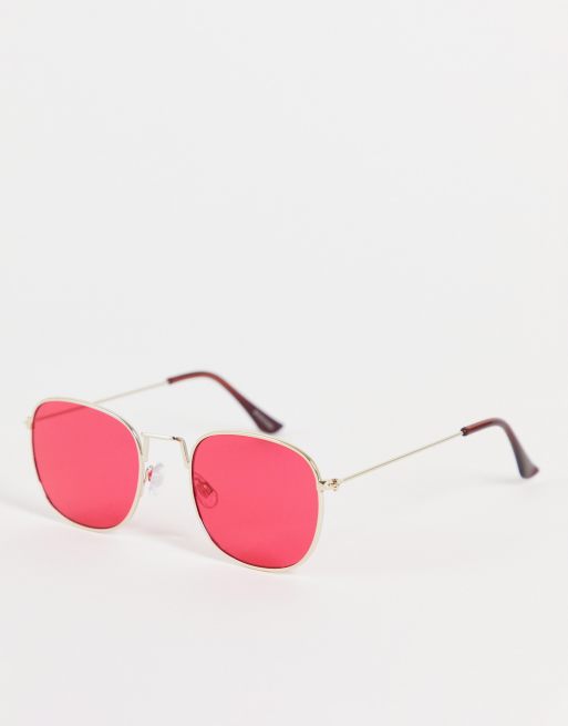 Madein Round Sunglasses In Red Asos