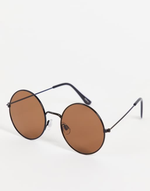 Madein Round Sunglasses With Brown Tinted Lenses Asos