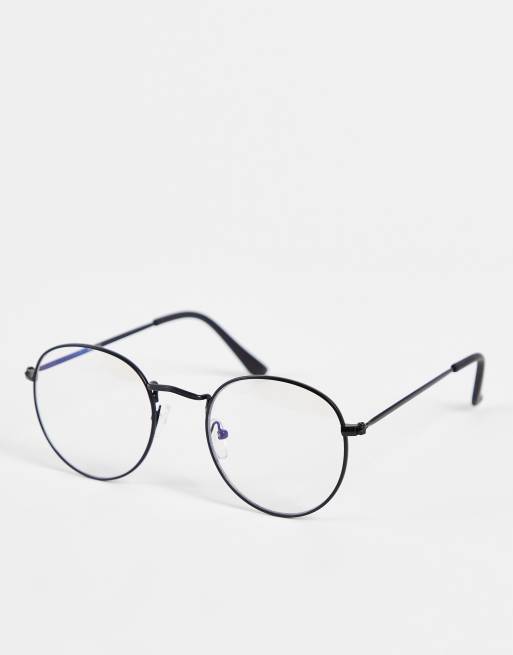 Madein – Runde Brille in Schwarz mit Blaulichtfilter