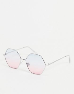Madein. – Sechseckige Sonnenbrille-Silber