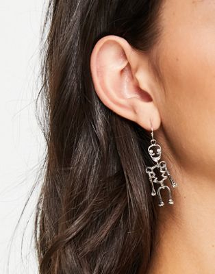Madein. skeleton earrings in silver