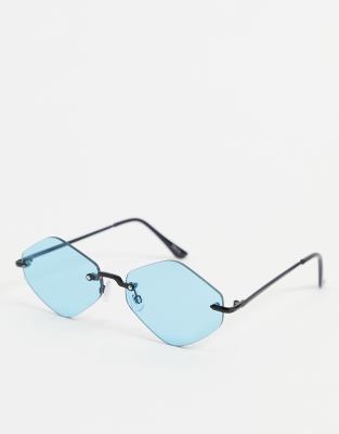 Madein. Madein. slim line hex sunglasses-Blue